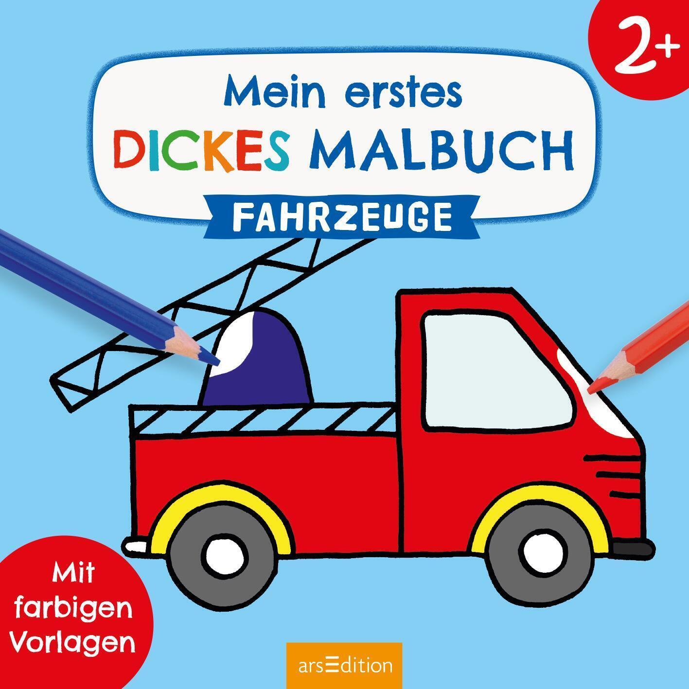 Thumbnail - Mein Erstes Dickes Malbuch Fahrzeuge | Mit Farbigen Vorlagen |