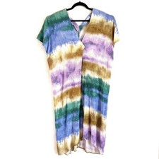 ZARA Size XS-S Women’s Multicolored Tie Dye Gold Dots Resort Dress FW23 7912/034