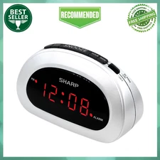 Digital Alarm Clock, Cloud White, Easy to Set Controls, Red LED Display, NEW