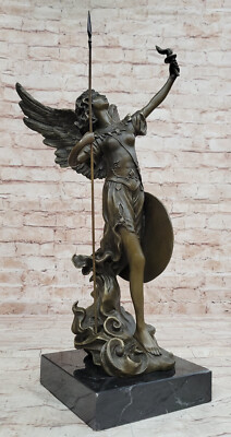 Bronze Sculpture Athena Nike Winged Angel Goddess of War Victory