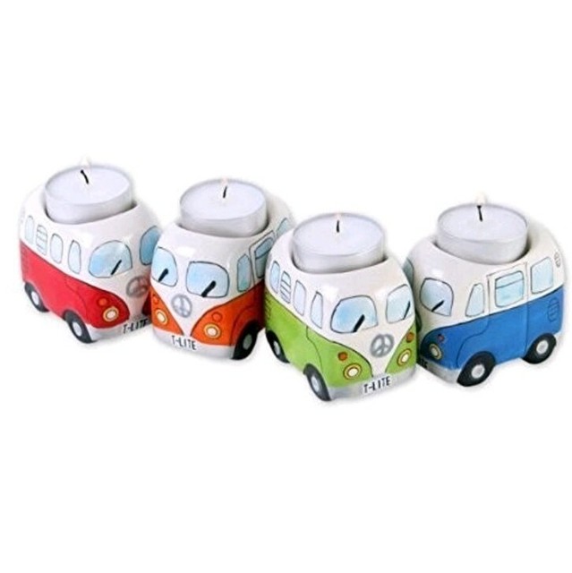 4x VW Novelty Tea Light Candle Holders Camper Van TRANSPORTER