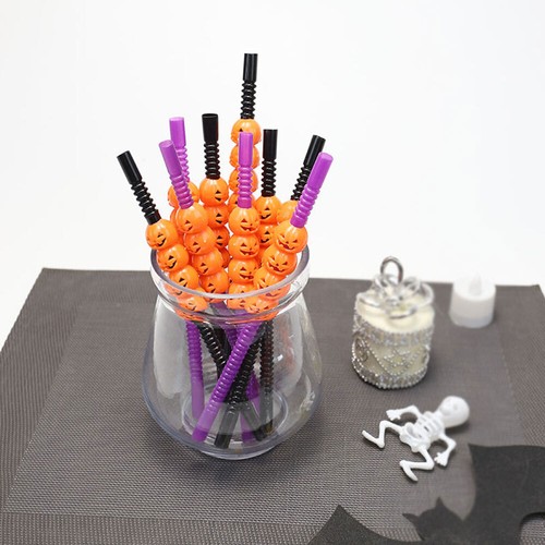 Halloween Pumpkin Straw Ghost Straw Halloween Decoration Straws for Home party - Picture 3 of 15