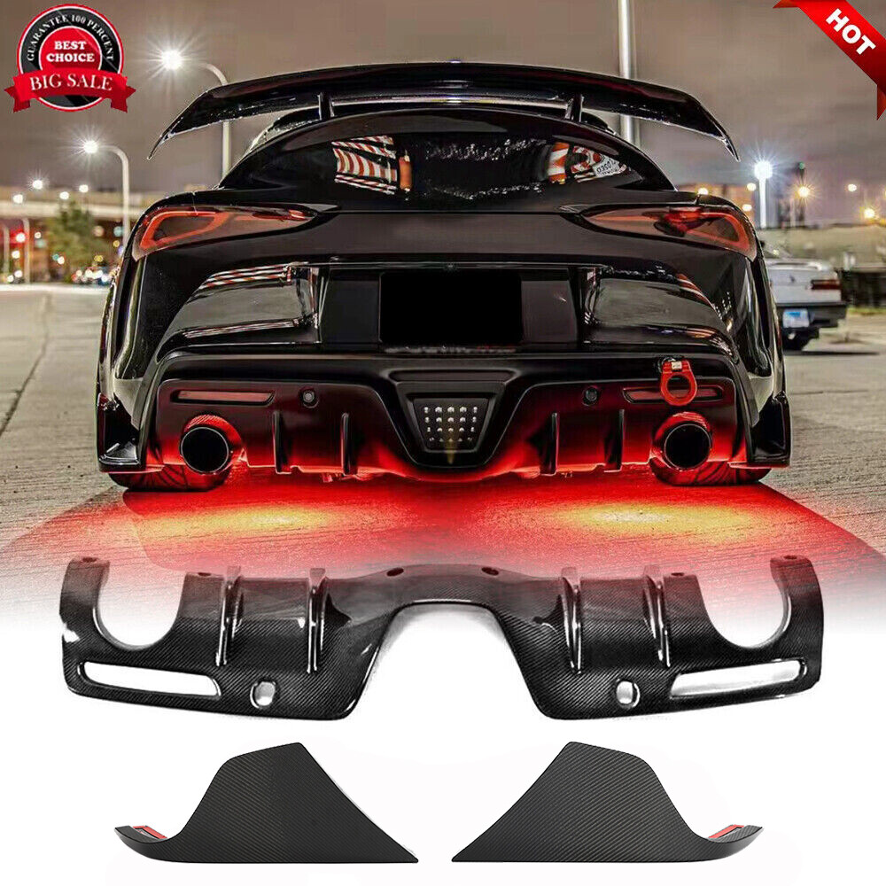 Carbon Fiber Rear Diffuser Lip Spoiler Splitters For Toyota Supra GR A90 A91 MK5
