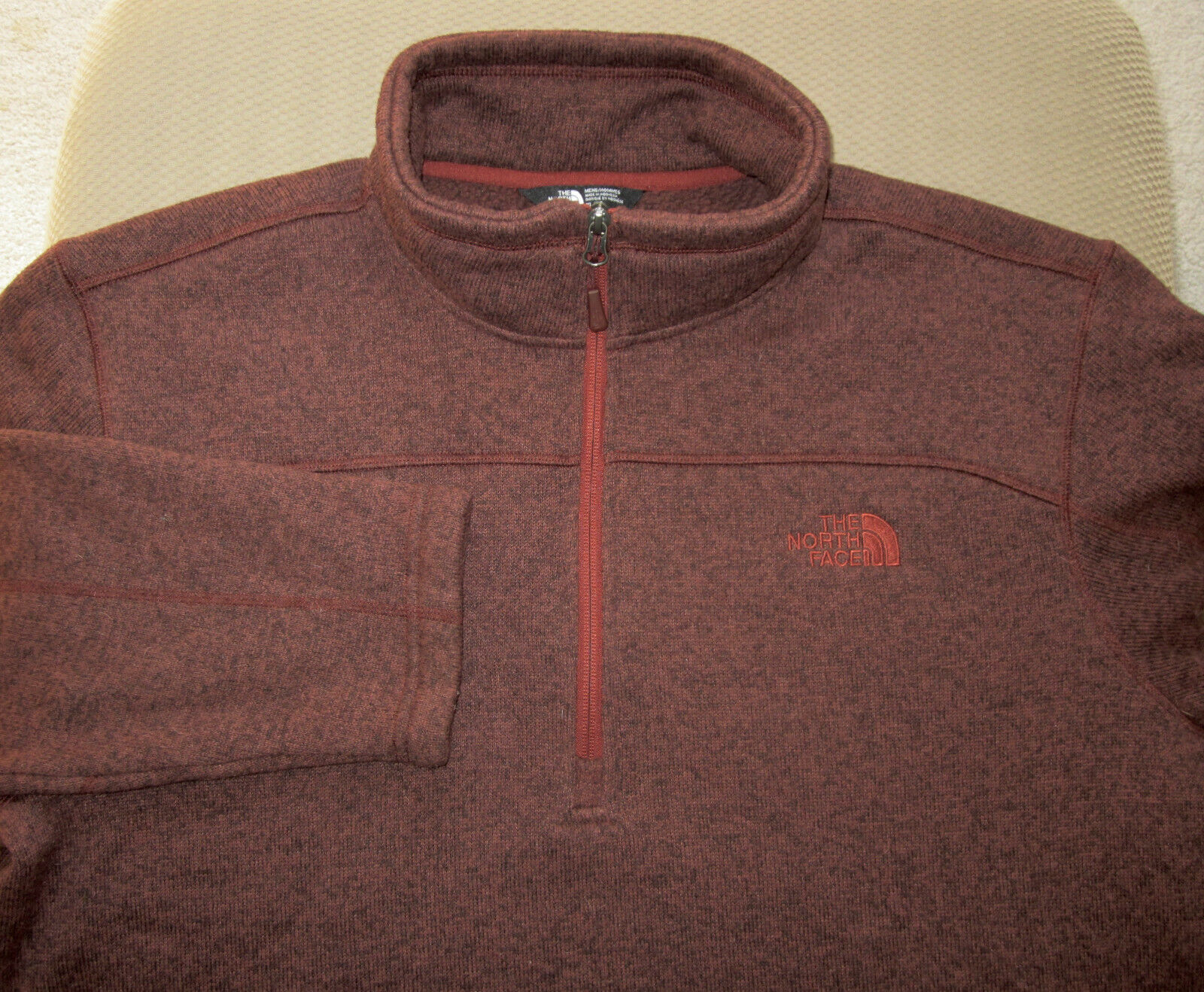 MINT $90 THE NORTH FACE MAROON 1/2 ZIP PULLOVER SWEATSHIRT MENS X-LARGE