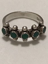 Southwestern Sterling Silver Ring with turquoise. Size 6