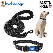 Durable Rope Dog Leash and Collar Set Walking Outdoor Safety Reflective Bundle