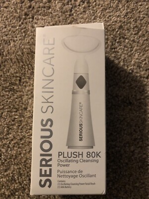 SERIOUS SKINCARE PLUSH 80K OSCILLATING CLEANSING BRUSH w/BATTERY BRUSH IS SEALED