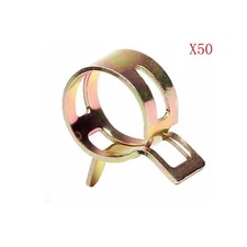 50 pcs 7mm 0.28" ID Spring clip Fuel Oil Line Silicone Vacuum Hose Clamp