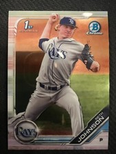 QTY: 2019 Bowman Draft Chrome - Seth Johnson RAYS 1st Rookie Prospect #BDC-90