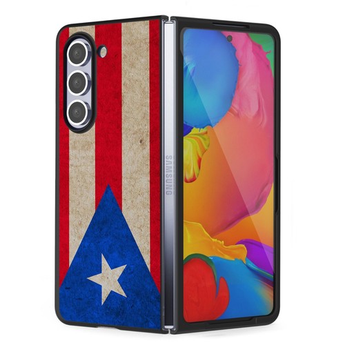 DESIGNED FLAG BLACK RED BLUE 2-PC SLIM GRIP Cover Case FOR GALAXY Z FOLD 5 PHONE - Picture 6 of 12