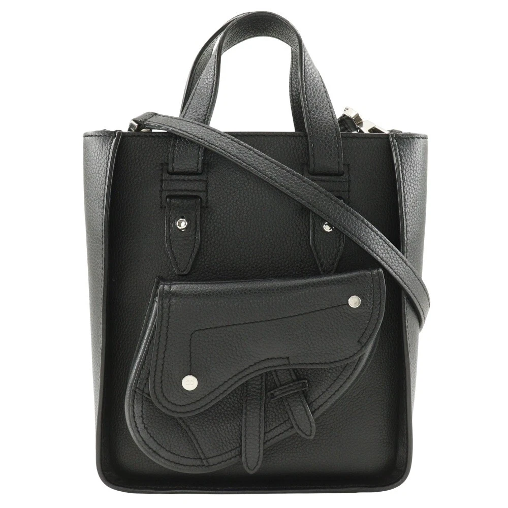 Mini sac à main fourre tout Dior selle 2WAYShoulder bag noir veau femme