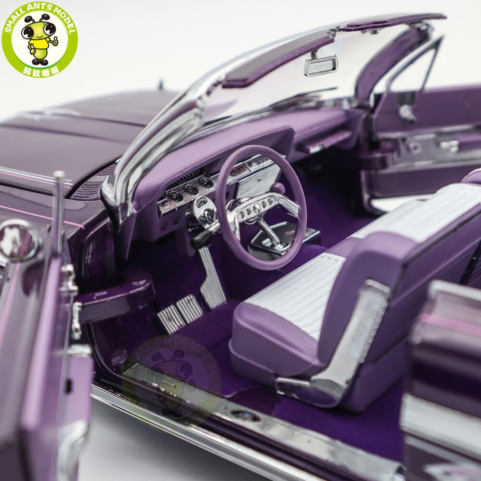 Modèle Réduit 1:18 Chevrolet Impala Lowrider 1961 Cabriolet Violet Métallisé - Sun Star - Pour Collectionneurs