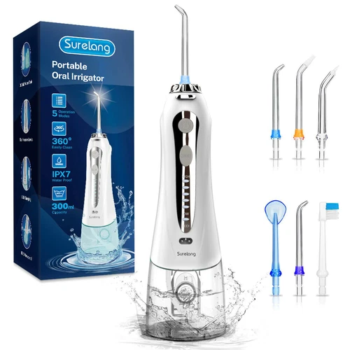 Waterpik Hilo dental inalámbrico con hilo dental irrigador oral limpiador de dientes 6 puntas de chorro