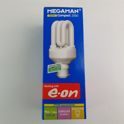 4x Megaman Longlife Bayonet Cap SU111 Compact 2000 B22 11w = 60w B22 Bulbs New - Picture 4 of 5