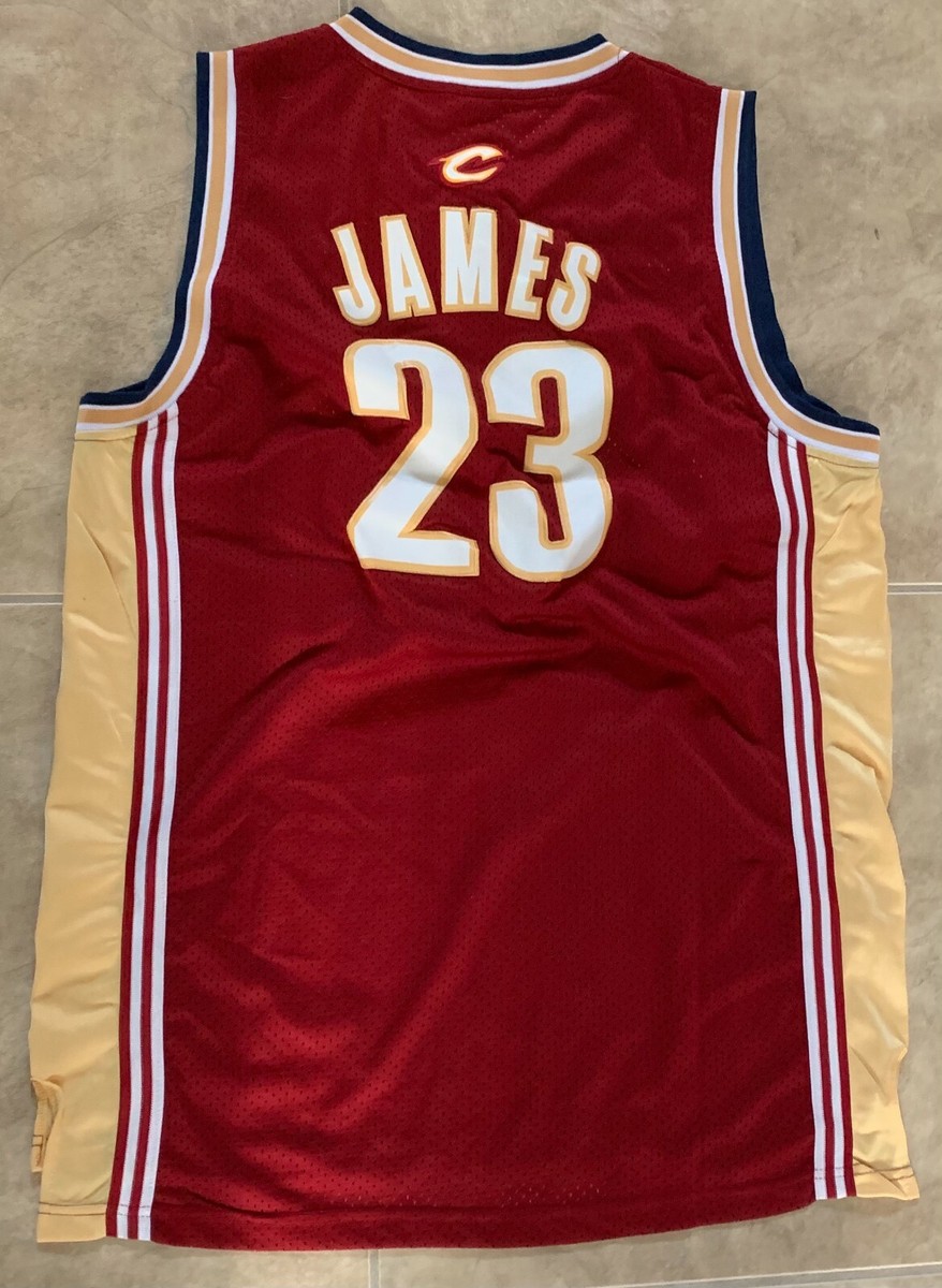 Lebron James 23 Cleveland Cavaliers Red w/ Yellow Adidas