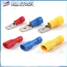 Electrical Wire Connectors Insulated Spade Male Female Crimp Terminals 100PCS