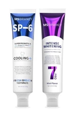 MSDRWIKEY SP-6 Cooling Toothpaste & 7-Pro Whitening Toothpaste - 2-Packs
