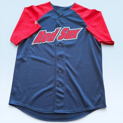 Vintage Boston Red Sox Jersey Mens Large Blue Red MLB Baseball