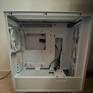 White ATX Mid Tower PC Case w/ 3 Front Fans Tempered Glass Side Panel