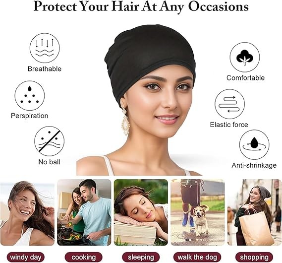 9 Pieces Solid Women Chemo Hat Stretchy Turban Beanie,Pre  display picture 1