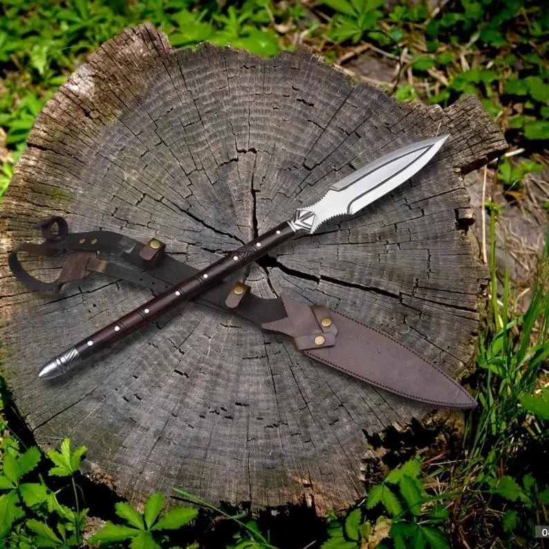 Custom Handmade Carbon Steel Blade Viking Spear Sword | Hunting Sword Camping - Image 4 of 4