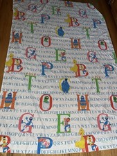Vtg SESAME STREET Twin Flat Sheet Alphabet Big Bird Oscar Bert Ernie 80s/90s