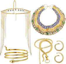 5 Pcs Egyptian Headpiece for Women, Cleopatra Costume Accessories