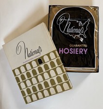 14 Pair Vintage NATIONAL Flat Knit All Nylon stockings 9 1/2 X 34 1/2 L Beige