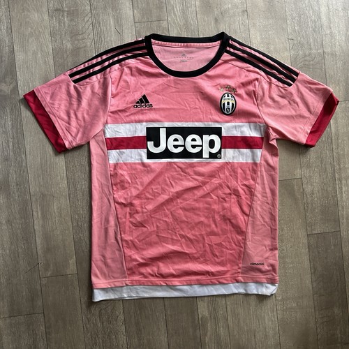 Juventus Pink Jersey Size Large 2015/16 Away adidas Jeep Champions League Stars