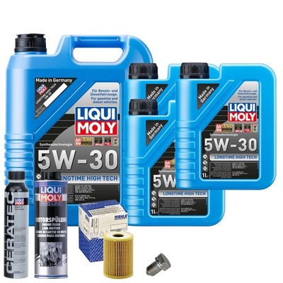 Motoröl 5W30 LIQUI MOLY 8L+MAHLE Ölfilter+Spülung+Cera Tec+Ölablassschraube