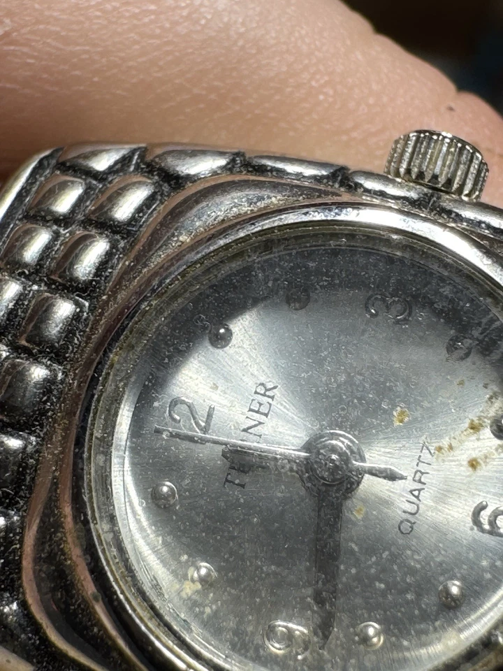Reloj Bijoux Terner Mujer Tono Plateado Esmalte Turquesa Metal Banda Sin Batería Foto 4 de 4