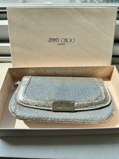 JIMMY CHOO Silver Gold Snake Clutch Pouch Eve...