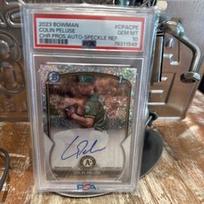 2023 Bowman Colin Peluse AUTO Chrome Speckle /299 A's Athletics 1st