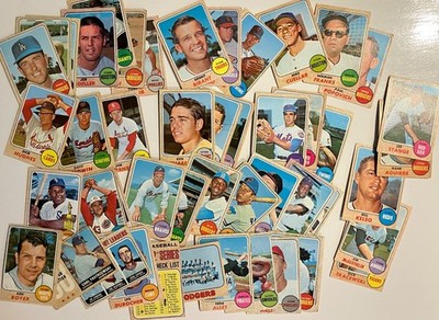 1968 Topps Baseball LOW GRADE Lot of 50 Including Stars and High Numbers