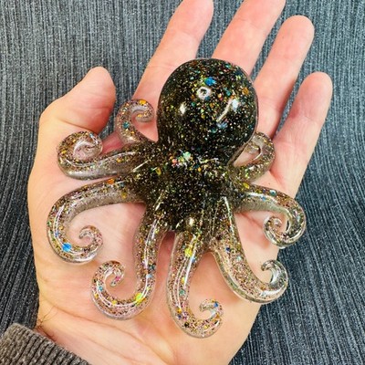 Oktopus funkelnd Multi-Glitzer Harz Ornament/Briefbeschwerer/Modell Geschenk kostenloser Versand