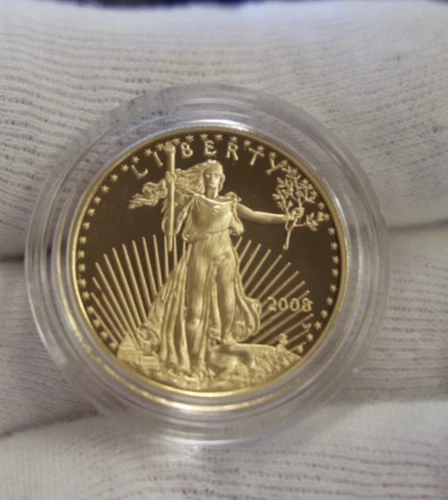 2008 W US Proof Gold Eagle 1/2 oz $25 Gem!!
