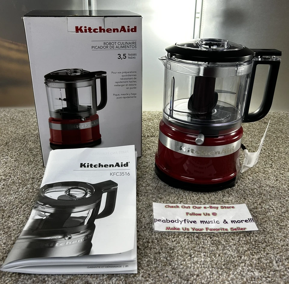 KitchenAid KFC3516ER 3.5 Cup Mini Food Processor Empire Red Open Box To Picture - Image 2 of 4