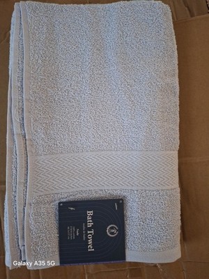 Mainstays Light Blue 100% Cotton Chevron Bath Towel 30x54 in