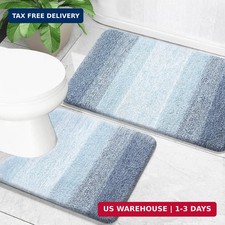 Bathroom Rug Set 2 Piece, Soft Absorbent Microfiber Bath Mats and U-Shape