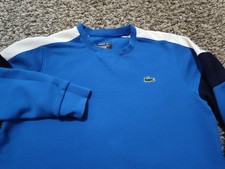 Lacoste Sport Sweatshirt Mens Small Blue Pullover Crewneck Long Sleeve