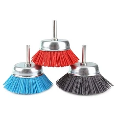 Alysontech 3-inch(75mm) Assorted Nylon Cup Brushes set nylon cup set with 1/4...