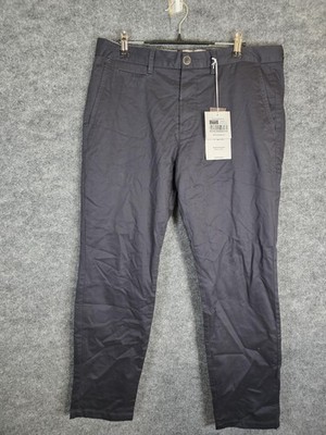 Perk Feel Good Chinos Pants Mens 35x30 Ink Blue Slim Fit Stretch Casual