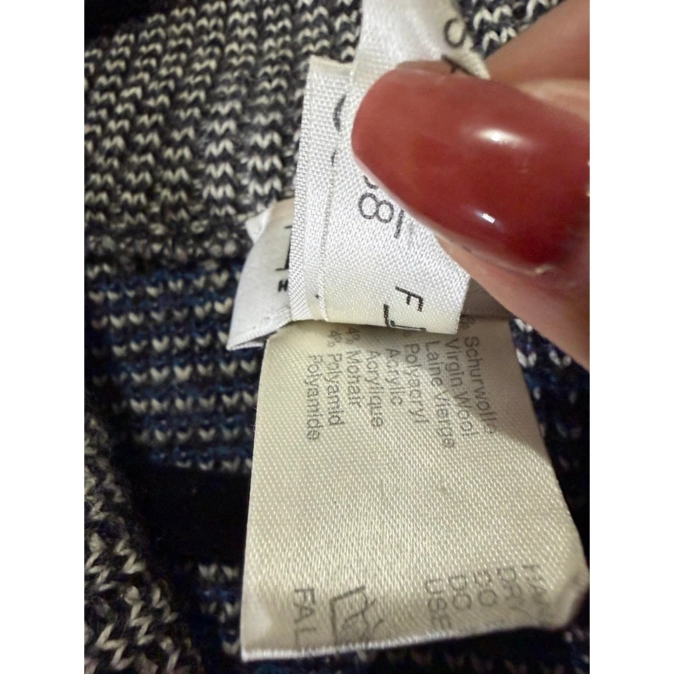 BOSS HUGO BOSS Mens Vintage Geometric Pattern Knit Sweater Blue Gray Size 54 XXL - Image 3 of 4