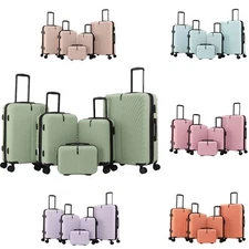 Luggage 5 Piece Sets Lightweight Hard Shell Suitcases Spinner Wheels TSA Lock