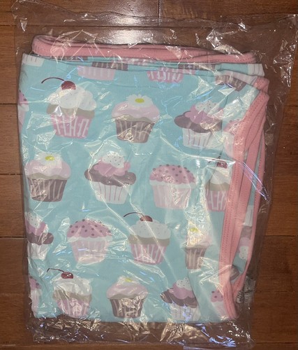 Kickee Pants Girl Summer Sky Cupcakes Swaddling Blanket Swaddle New - Picture 4 of 5