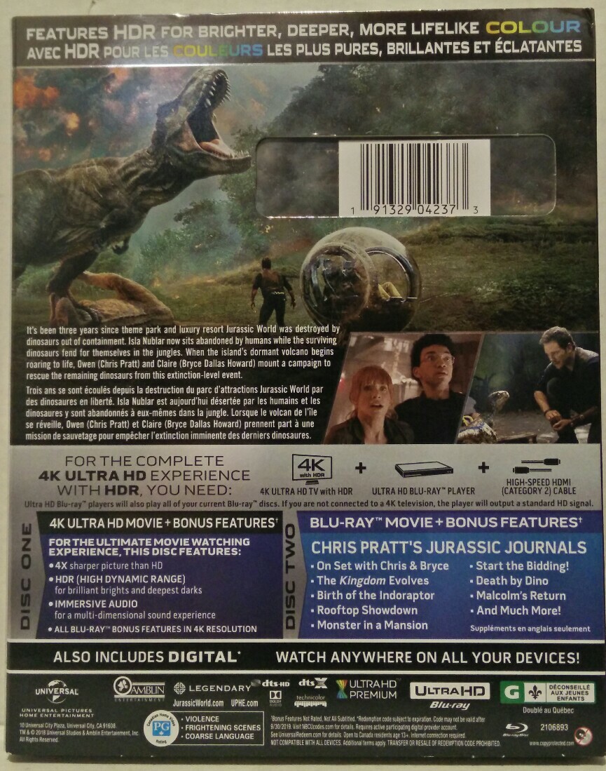 New- Jurassic World: Fallen Kingdom (4K Ultra HD,Blu-ray