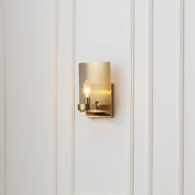 VidaLite Aurelia 1-Light Brass Wall Sconce, Single Light Wall Lamp in Brass