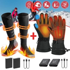Electric Heated Socks with Electric Heated Gloves USB Battery Heat Thermal Warm