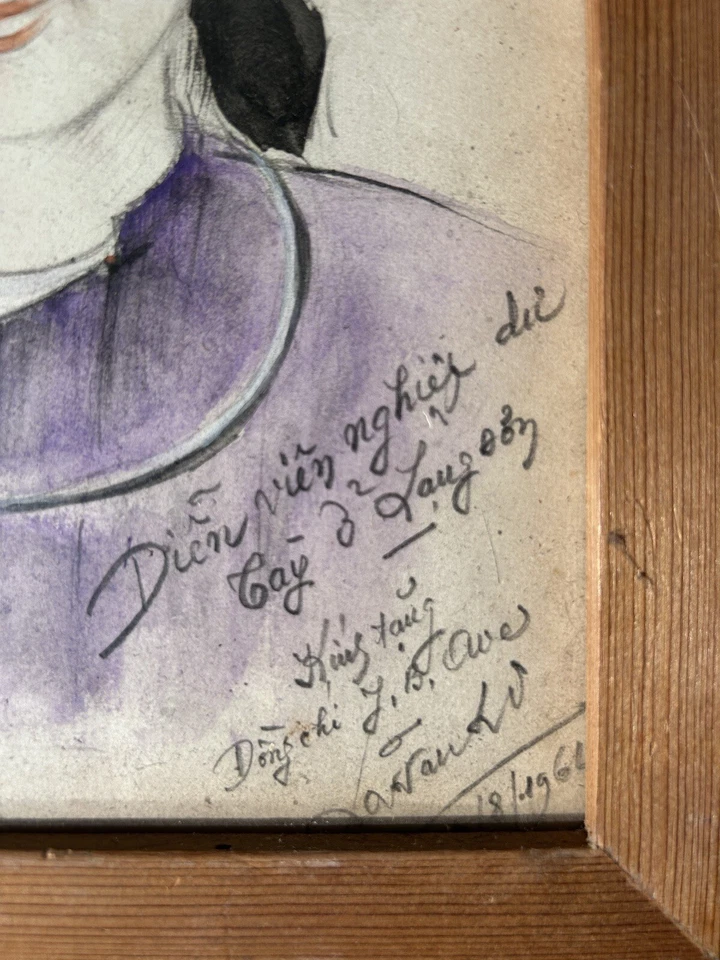 Dessin Peinture Vietnam Vietnamien Indochine Indochinois Ancien Chine Signé - Photo 2/4