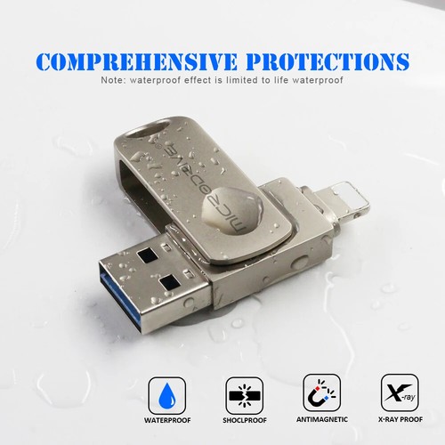 Usb 3.0 Flash Drive with 2 In 1 USB-A To Lightning Interface for Iphone Ipad New - Afbeelding 9 van 11